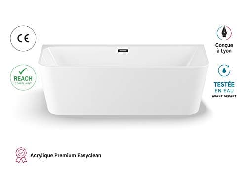 SPALINA Baignoire Semi-îlot Murale Mint 170, L170xl81xH57cm, by