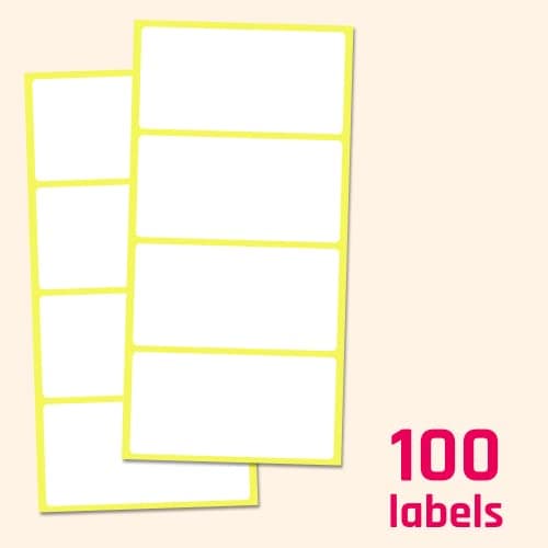 100 Pièces, 80 x 40 mm, Étiquette Autocollantes Papier Blanc