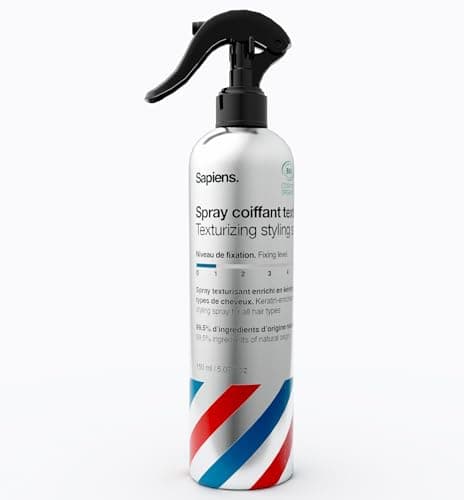 Sapiens Barbershop Sea Salt Spray x2 - Spray Eau de Mer Cheveux Bio - Eau Coiffante Enrichie en Kératine - Spray Sel de Mer Cheveux Fabriqué en France - Spray Coiffant Homme Parfum Frais Marin