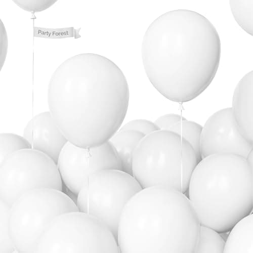 Ballons Blanc Mat, 100 Pcs 10 Pouces Épaissir Latex Ballons Décorations de Fête avec 2 Rubans pour Ballons Guirlande Arche Anniversaire Mariage Anniversaire Baby Shower Fiançailles