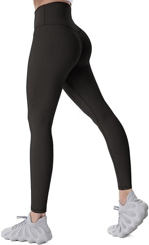 Sunzel Sunzfly Legging de Sport Femme Taille Haute Pantalon de Yoga Opaque Pantalon de Sport pour la Salle de Sport Fitness Entraînement Marron XS