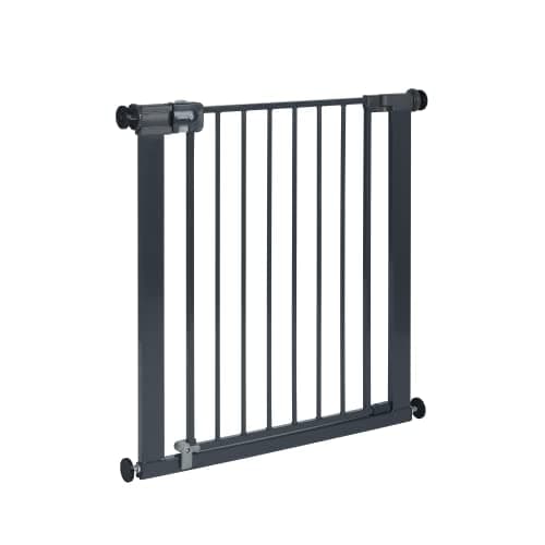 Safety 1st Barrière de Sécurité pour Bébé Extensible à Fermeture Facile, Barrière d'Escalier à Fixation par Pression sans Percer (également utilisable pour les animaux domestiques), gris