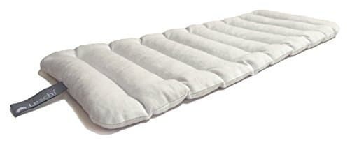 LESCHI Coussin chauffant - Bouillotte micro-ondes 10 compartiments à nouer - Animal : lion beige - Bouillotte graines de blé bio souple - Idéal pour se réchauffer en hiver et le ventre, dos