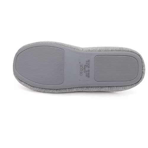ofoot Chaussons d'été en coton à mémoire de forme pour femmes - Chaussures d'intérieur confortables et lavables avec semelles antidérapantes en caoutchouc(Gris,38-39 EU)