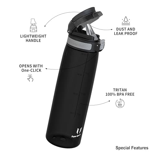 Super Sparrow Gourde 1L - Bouteille d'eau sans BPA - Gourde Sport Pour École, Plein Air