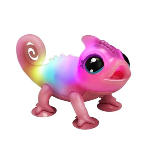 Little Live Pets - Nova Le caméléon Lumineux | Jouet interactif Lumineux Multicolore, Plus de 30 Sons, Plus de 10 humeurs, Répète après toi, Détecte Les Sons (Piles incluses, à partir de 5 Ans)