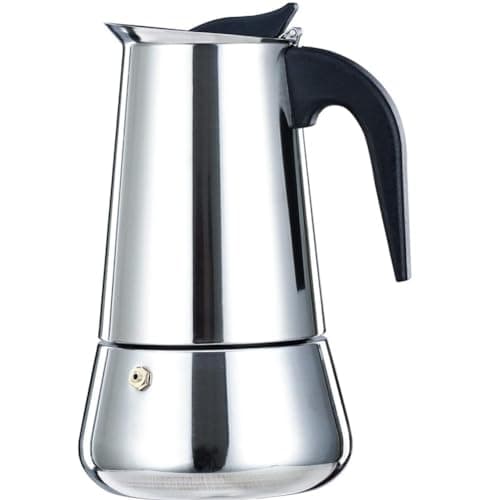 WUGPISEN-Moka Express,La Cafetière Expresso Iconique,Cafetière Moka en aluminium Italien,Argenté. 6 Tasses (Inoxydable)