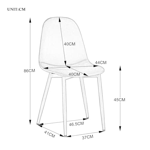 Uderkiny Lot de 4 chaises de Salle à Manger en Velours pour Bureau, Salon, Salle à Manger, Chambre à Coucher, Siège en Velours, Pieds en Fer/métal, Vert