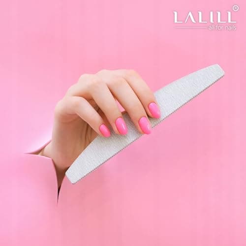 LALILL Lime à Ongles 50 Pcs. 100/180 Grain, Demi-Lune Zebra - Limes à ongles pour Gel - Modelage D'ongles Hybride, Acrylique, Polish Gel - Bilatéral, Jetable - Manucure, Buffer, Bloc, Professionnel