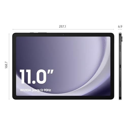 Samsung Galaxy Tab A9+ Tablette Android, 64 Go de Stockage, Grand écran de 11", Wifi, Son 3D, Anthracite, avec Chargeur secteur rapide 25W inclus (version FR)
