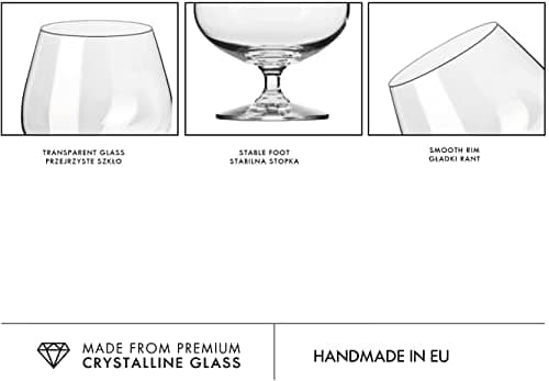 Krosno Brandy Cognac Snifter Verres | Ensemble de 6 | 480 ML | Collection de balance| Parfait pour la maison, les restaurants et les fêtes | Va au lave-vaisselle