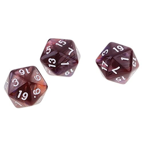 Sharplace 10pcs Dés Chiffres 20 Faces Dice D20 Accessoires pour Jeux de Rôle Bar Club (Café Violet)