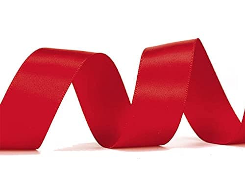 NOVAGO-2 Rouleaux 22 M ruban satin largeur 2 cm -Décoration pour Fleurs, cadeaux, Mariage, fêtes. (Rouge)