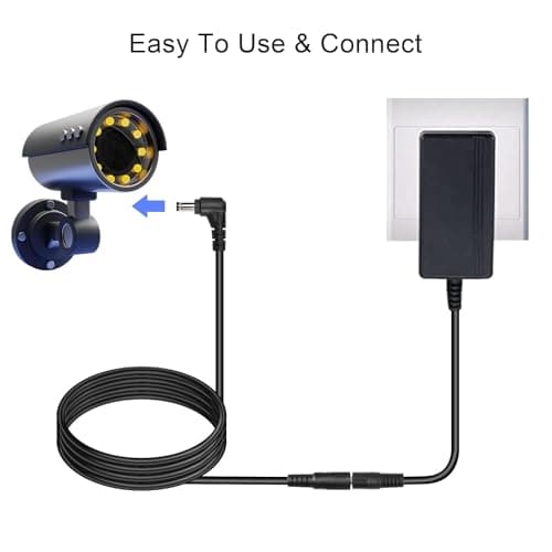GINTOOYUN 9.8ft DC rallonge 5.5mm X 2.1mm 90degree Angle Droit mâle Femelle câble d'alimentation 18awg pour CCTV sécurité Surveillance intérieure Caméra IP Bande LED, Voiture, etc (Noir)