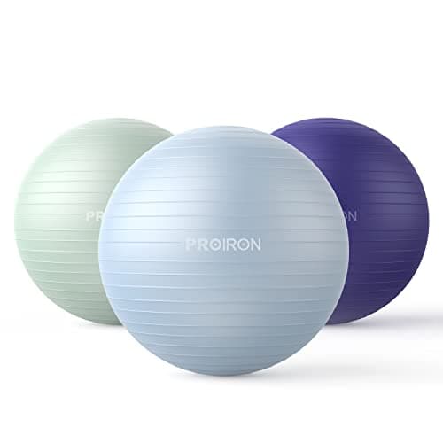 PROIRON Ballon de Gymnastique Ballon d'exercices Fitness Très épais avec mouvements de Yoga,65CM Swiss Ball, Ballon de Gym avec Pompe Rapide, Anti-éclatement et Anti-dérapant Yoga Ball,Vert