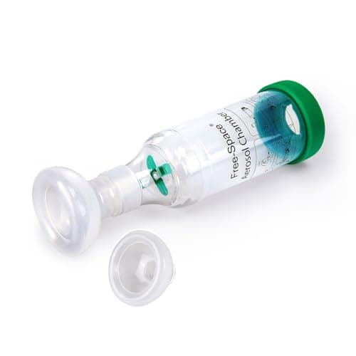 Chambre aérosol inhalateur avec indicateur de respiration - forme ronde et masque de silicone de haute qualité, espaceur pour l'asthme de chat - inclure 2 masque pour le meilleur ajustement
