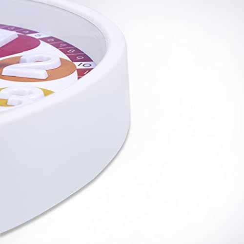 Lafocuse Silencieuse Horloge Murale Enfant Apprentissage Colorée avec 3D Chiffres Facile à Lire pour Ecole Chambre Enfant Classe 30 cm