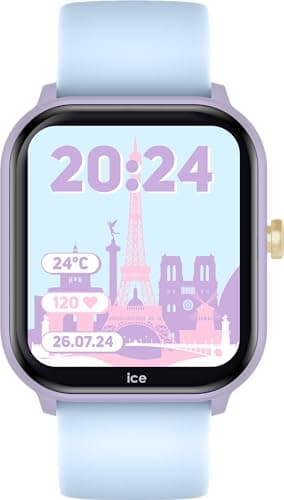 Ice-Watch - ICE smart junior 2.0 Purple Soft blue - Montre connectée violette pour enfant avec bracelet en silicone bleu - 022801 (1,75 pouces)