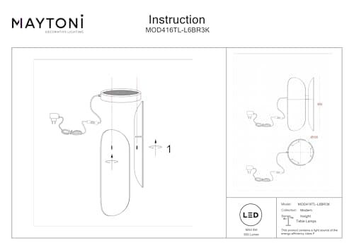 MAYTONI DECORATIVE LIGHTING Lampe de table Insight - Un éclairage élégant et un design unique pour votre intérieur