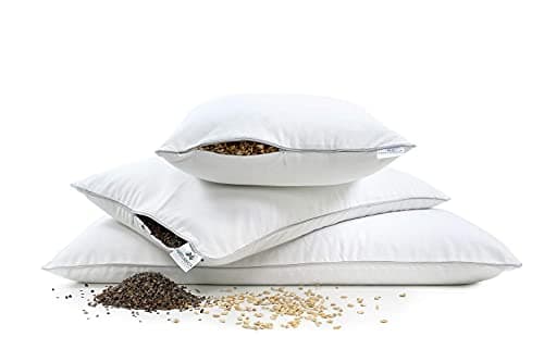 NATURECA Oreiller Epeautre Bio, Oreiller Ferme de taie Oreiller Ergonomique Coton, Oreillers 40x80 pour la Nuque, Oreiller orthopédique Anti Douleur vannure d’épeautre, décontracter Les Muscles