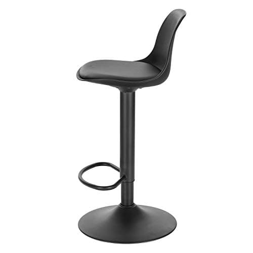 EUGAD 1 X Tabouret de Bar en Cuir synthétique Noir réglable en Hauteur et pivotant à 360 °,0651BY-1
