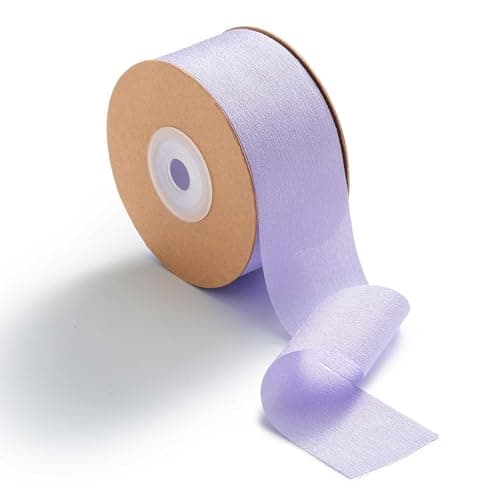 MORSUNBELA Ruban cadeau violet - Large ruban de soie violet lilas - Ruban décoratif de mariage - Ruban en mousseline de soie pour cadeau, nœuds