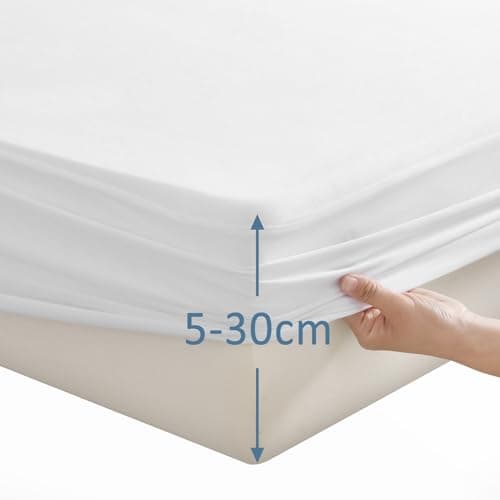 Beedsooth Protege Matelas 200x200 Impermeable, Tencel Alese Respirant et Silencieux, Hypoallergénique Protection Matelas 200x200 cm, Blanc
