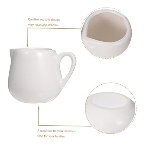 PRETYZOOM Un Verre 4 Pièces cuillère à sauce pichets à vapeur expresso pichet en porcelaine blanche pot de creme pot a lait contenants de sauce tasses de café mini tasse à sauce salade