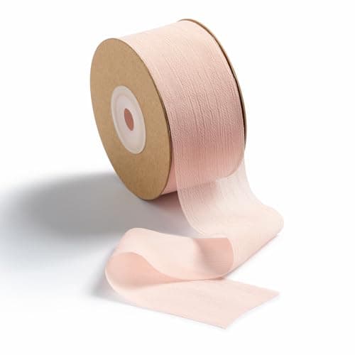 MORSUNBELA Ruban Rose, Ruban Cadeau Large 3,8 cm x 23 m Ruban en Mousseline de Soie Rose Clair Ruban en Tissu pour Mariage, Cadeau d'anniversaire