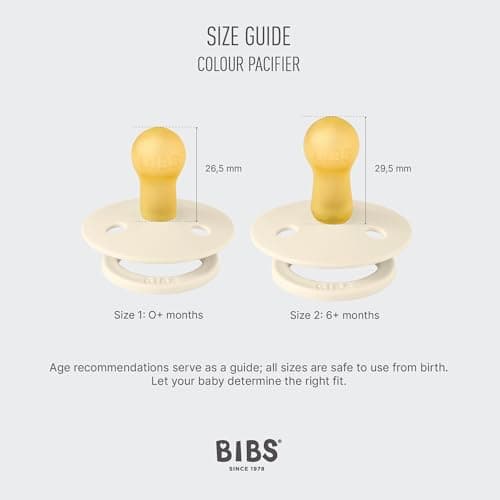 Tétine BIBS Colour Studio. Lot de 2 sucettes. Sans bisphénol A, Téterelle ronde. Latex de caoutchouc naturel, Fabriqué au Danemark, Taille 2 (6-18 mois), Block Nordic Mint Petrol