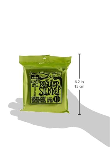 Ernie Ball Regular Slinky Jeu de 3 cordes filées en nickel pour guitare électrique, calibre 10-46