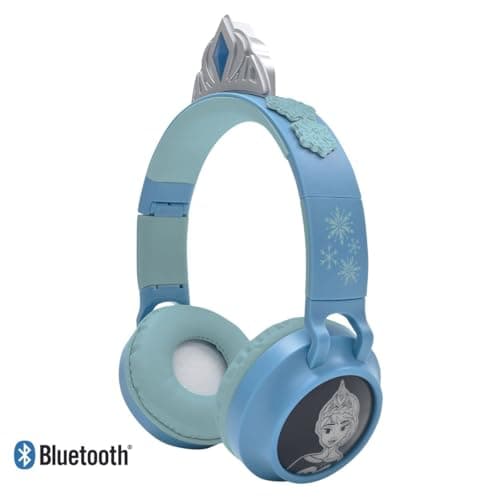 Lexibook, La Reine des Neiges, Casque 2-en-1 sans Fil et Filaire avec Tiare, Son de Haute qualité limité à 85 DB, Effets Lumineux, Pliable, Ajustable, Rechargeable, HPBT015FZ