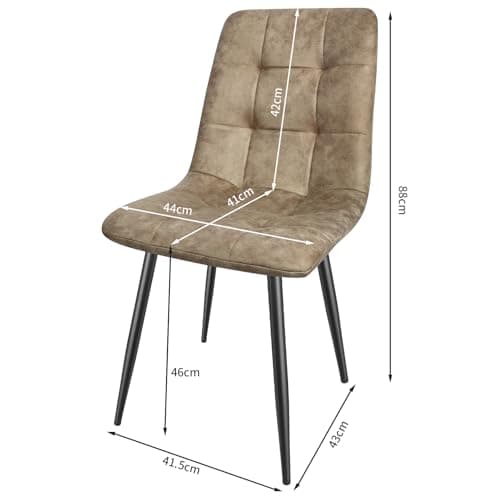 LEWE Chaises de Salle à Manger Set de 6,Tissu Technologique Chaise de Salle à Manger Chaise de Cuisine Chaise Rembourrée Chaise Design avec Dossier,pour Salle à Manger, Salon, Cuisine