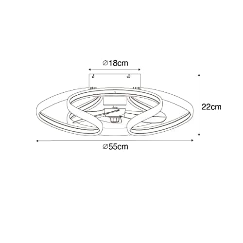 Qazqa mandy - LED Dimmable Ventilateur de plafond variateur inclus - 1 lumière - Ø 55 cm - Noir - Design - éclairage intérieur - Salon I Chambre I Cuisine I Salle à manger