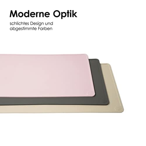 LucyBalu® Tapis de gamelle pour Chat | Tapis pour gamelle de Chat | Tapis d'alimentation en Silicone antidérapant | Set de Table rectangulaire pour Chat | Tapis de Bol pour Chat | XL Rose