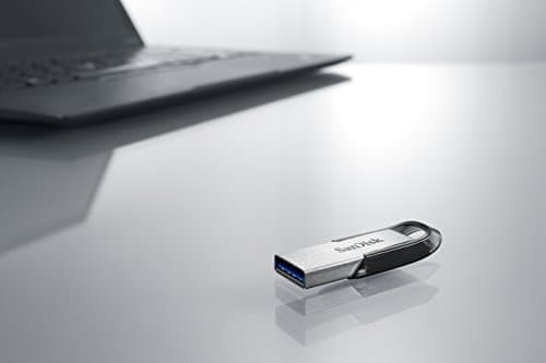 SanDisk Ultra Flair 128 Go Flash Drive, Clé USB, des vitesses allant jusqu'à 150 Mo/s, USB 3.0, Protection par mot de passe, Un boîtier en métal élégant et resistant, Argent/Noir