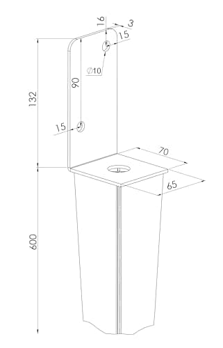 Support de poteau universel à enfoncer L (70 x 700) - Galvanisé à chaud - Douille à enfoncer pour poteau de clôture - En acier argenté