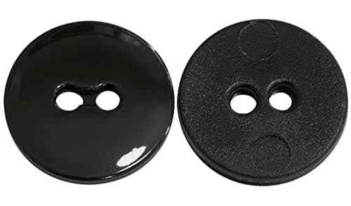 AERZETIX - C65532 - Lot de 50 Boutons à coudre ronds Ø15x2.2 mm à 2 trous L24 24L en plastique - couleur: noir - diamètre de l'ouverture 2 mm - mercerie couture vêtements décoration