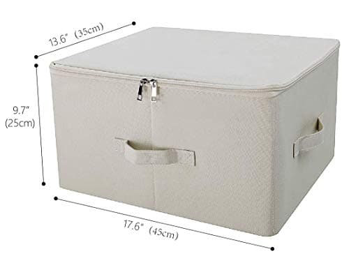iwill CREATE PRO Contenants de Rangement Pliables en Toile Jumbo, Rangez Votre Placard, Boîte de Rangement Pratique avec Couvercle, Beige, Paquet 2