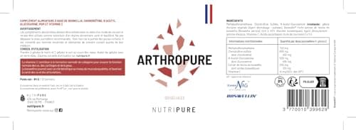 Nutripure | Arthopure | Bien Être & Souplesse Articulaire | 5 principes Actifs Brevetés : OptiMSM® + Chondroïtine sulfate Solabia® + N Acetyl Glucosamine Kaneka® + Boswellia WorkVel® + Vitamine C