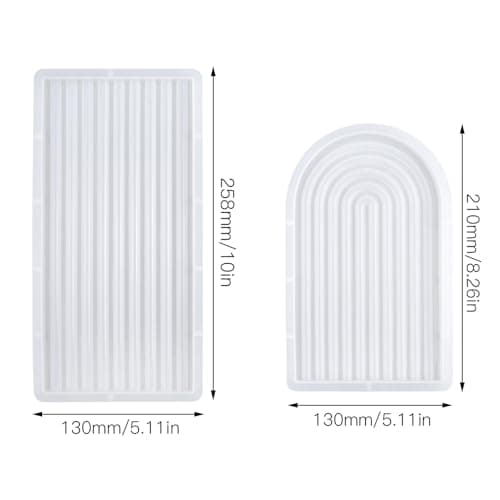Pont arc-en-ciel Moule plat ovale en Silicone Paquet de 2 Moule Plateau En Résine Silicone forme Irrégulière DIY Moule Resine epoxy Plateau Convient aux petits Ornements