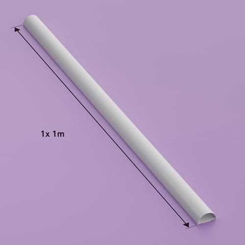 D-Line 50x25mm Moulure Décorative en Demi-Cercle |1M5025W | Goulotte Électrique | Cache-Câble | 1m Longeur, Blanc