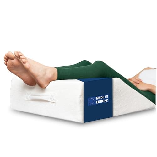 Dreamzie Coussin Élévateur de Jambes Coussin Thérapeutique Repose Jambe Mémoire de Forme - Douleur de Dos, Genoux, Post Opératoire, Jambe Lourde, Circulation - Respirant Lavable Hypoallergénique