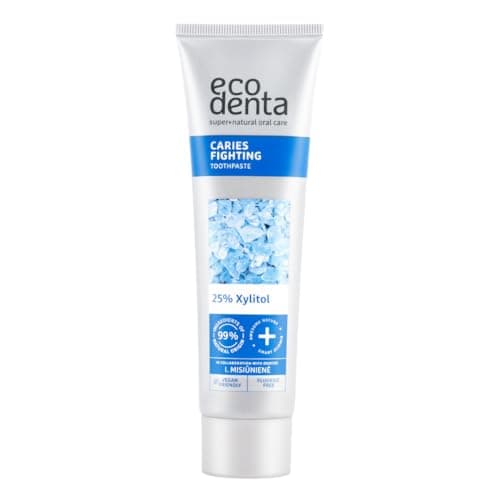 Ecodenta Dentifrice Sans Fluor Contre les Caries Dentifrice 100 ml I Au Xylitol Feuilles de Coriandre Huiles Essentielles de Tilleul