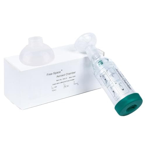 Chambre aérosol inhalateur avec indicateur de respiration - forme ronde et masque de silicone de haute qualité, espaceur pour l'asthme de chat - inclure 2 masque pour le meilleur ajustement