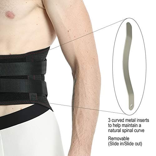 NEOtech Care Ceinture lombaire - Matériau respirant - Soutien/Maintien du dos renforcé - Corset double compression - Gym/Posture/Entrainement/Travail - Marque (Noire, Taille S)