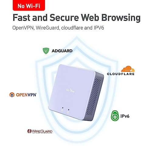 GL.iNet MT2500 (Brume 2) Mini passerelle VPN, Bureau à Domicile et Travail à Distance, Serveur et Client VPN pour la Maison et Le Bureau, Cascade VPN,WAN 2.5G, *Pas de WiFi* (Plastique ABS)