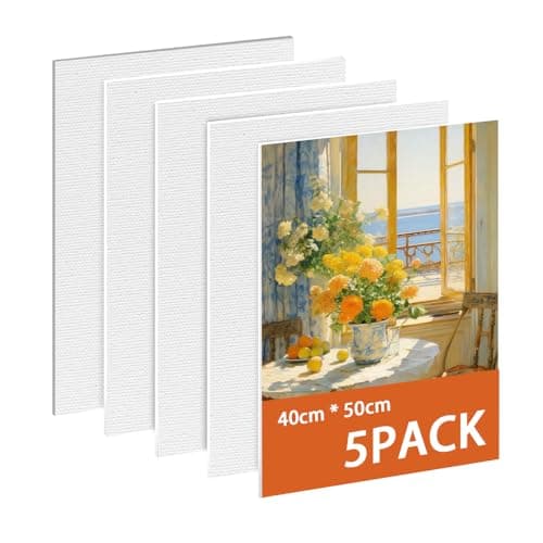 Lot De 5 Toile A Peindre, Encadrement Toile 40x50 Cm, 100% Coton Toile Peinture Grand Format, Toiles De Peinture Acrylique Pour Artistes, Amateurs, DéButants Et Enfants Pour Acrylique, Aquarelle