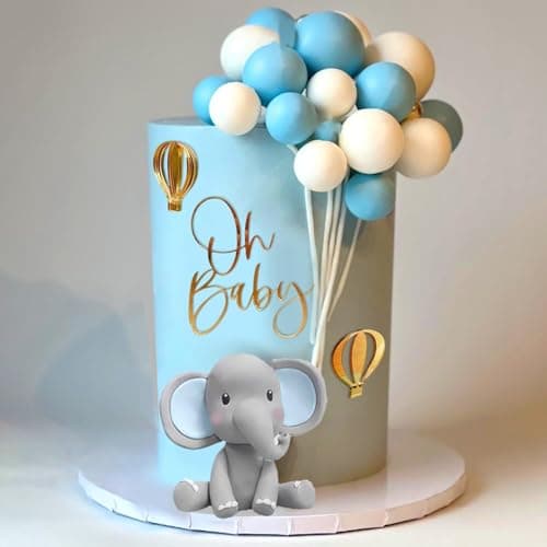 Éléphant Decoration Gateau Oh Baby, 21 Pièces Deco Gateau Anniversaire, Gâteau Topper Oh Baby Cake Topper Éléphant Décoration de Gâteau Bebe pour Bébé Enfants Fille Garçon Anniversaire Baby Shower