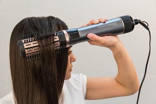 Remington Brosse Soufflante Rotative automatique [Soin kératine & huile d'amande] Keratin Protect (1000W, Céramique, Température variable, 3 accessoires: 2 brosses rondes 40 & 50mm + de Volume) AS8811